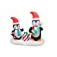 thumbnail image 3 of 6 Foot Long Christmas Inflatable Two Happy Penguins Holding Christmas Tree, Gift Box & Candy Cane LED Lights Decor Outdoor Indoor Holiday Decorations, Blow up Lighted Yard Decor, Home Lawn Inflatables, 3 of 10