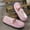 #0005-Pink, variant on Women's Moccasin Slippers Micro Suede Warm Faux flocky Pile Lined Floral Embroidered-Up Cozy Bow Indoor & Outdoor Moccasins Slip On Loafers Shoes for Women Gift