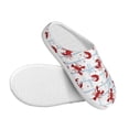 thumbnail image 3 of Daiia Cartoon Lobsters Print Women’s Fuzzy Slippers Memory Foam Lightweight House Shoes Cozy Loafer Flannel House Shoes-35/36, 3 of 7