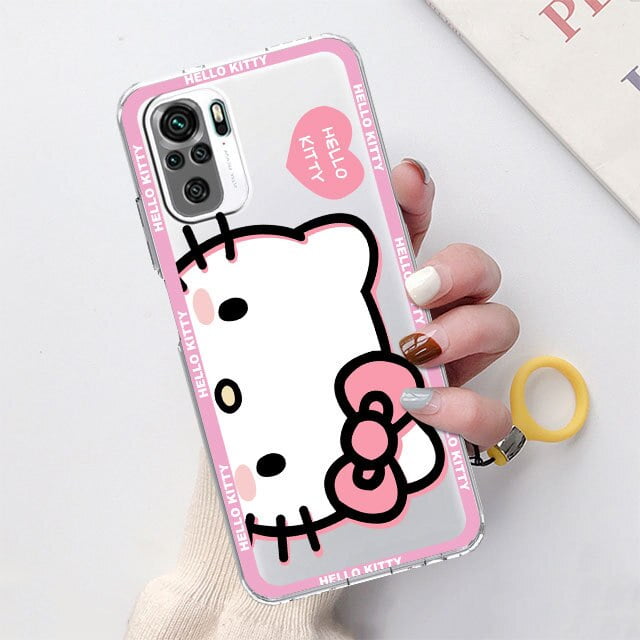 Clear Case For Xiaomi Mi Poco X3 NFC M3 Pro F3 F1 11 Lite 12 Redmi Note 10  9S 8 Phone Cover Kuromi Hello Kitty Cinnamoroll Cute 