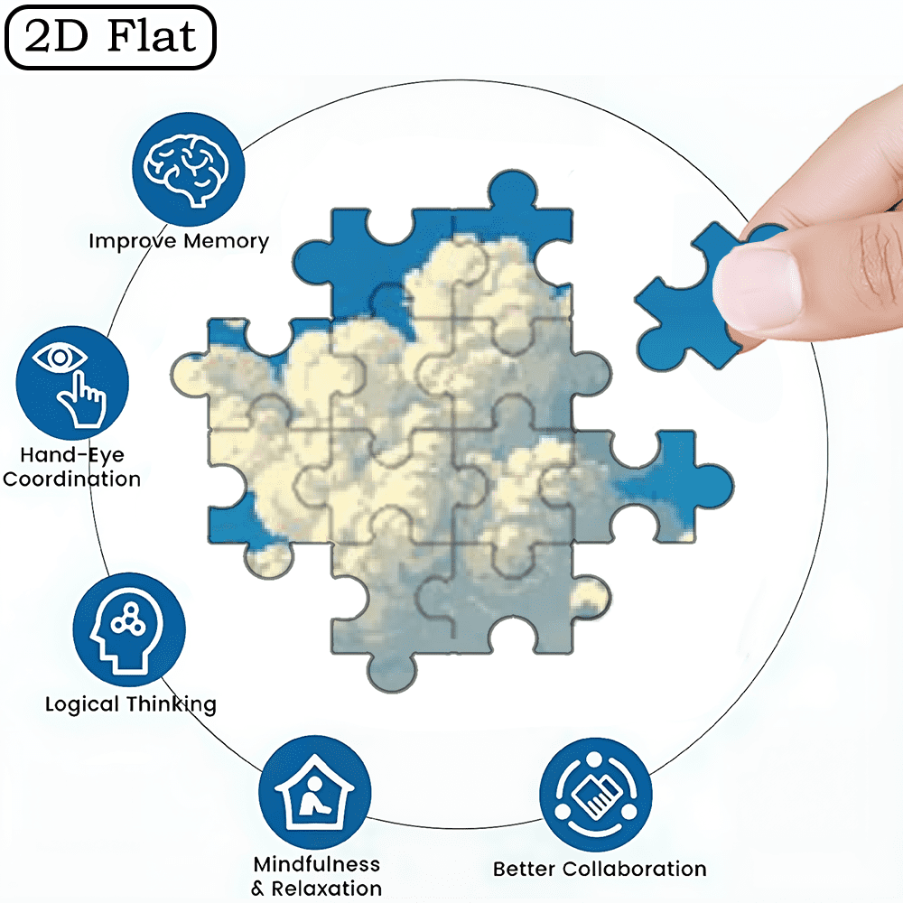A Box of (1000pcs) Puzzles, with Seaside Immortal Gate Design, High Difficulty, Suitable, Family Entertainment, Home Decoration. 29.4*19.6 in