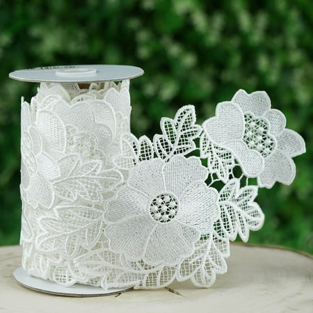 Efavormart Poppilicious Crocheted Heavy Lace Ribbon Trim 5.3