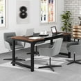 thumbnail image 3 of Tribesigns 63” Executive Desk, Large Office Computer Desk with Thicken, Frame Modern Simple Workstation Business Furniture for Home Office, Rustic Brown/Black, 3 of 6