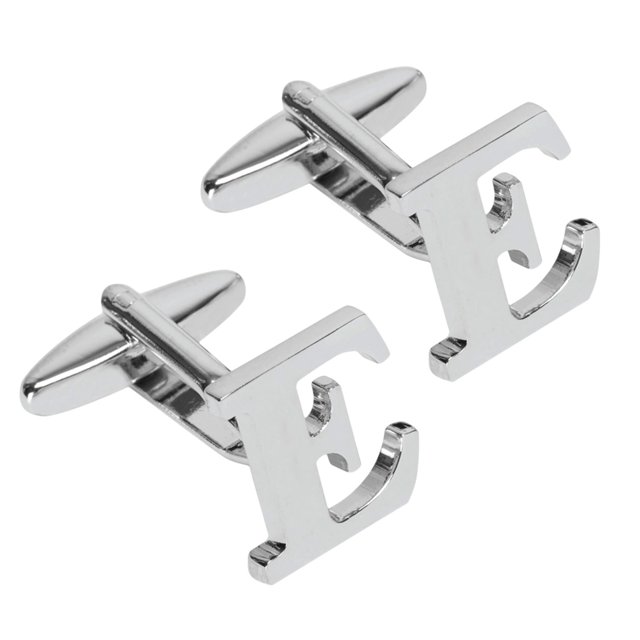 BodyJ4You 2PC Cufflinks Personalized Initials Letter E Men's Button Shirt Business Gift