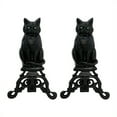 thumbnail image 1 of Uniflame Black Cast Iron Cat Andirons With Reflective Glass Eyes, 1 of 1