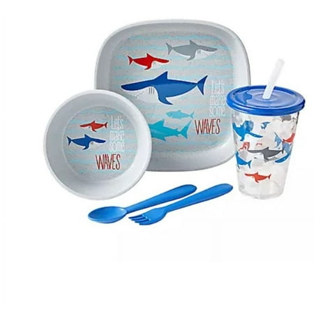 Break-resistant Wheat Straw Kids Dinnerware, shark