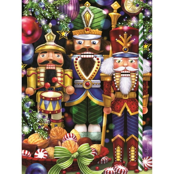 Vermont Christmas Three Nutcrackers Puzzle Randy Wollenmann 24 x 18 550 Pieces
