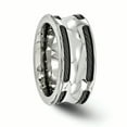 thumbnail image 4 of Edward Mirell Stainless Steel & Black Ti Cable Polished Concave 10mm Ring, 4 of 7