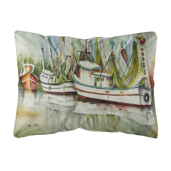 Ocean Springs Shrimper Canvas Fabric Decorative Pillow