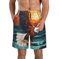 thumbnail image 1 of Balery Textured Bald Eagle Traje de Baño Estilo Hawaiano para Hombre, Shorts de Secado Rápido con Bolsillos-Medium, 1 of 6