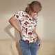 thumbnail image 3 of Balery Mushroom Body de cuello redondo de manga corta para mujer Tops de manga corta Tops básicos-Small, 3 of 7