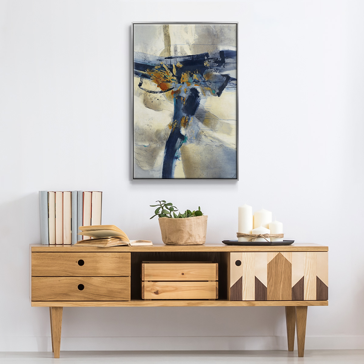 Blast Framed Premium Gallery Wrapped Canvas - Ready to Hang - 17 x 25 - Silver Floating Frame