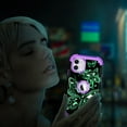 thumbnail image 5 of CASEFIV for iPhone 11 Case,Shiny in The Dark Three Layer Heavy Duty Shockproof Protection Hard Plastic Bumper +Soft Silicone Rubber Protective Case 6.1 inch,Purple Butterfly, 5 of 8