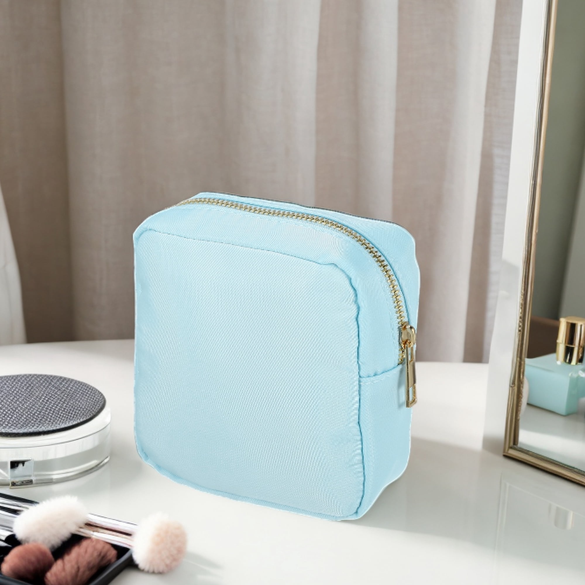 Unique Bargains 1 Pc Women Waterproof Makeup Bag for Business Travel Vacation Camping Blue