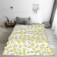 thumbnail image 5 of Zufioo Yellow Lemon Leaves Fleece Blanket Queen Size,Plush Bed Blanket,Ultra Soft Throw Blanket,Plush Fuzzy Cozy Blanket Perfect for Bed,Couch-80"x60", 5 of 7