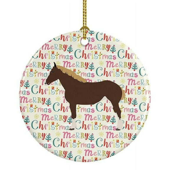 Percheron Horse Christmas Ceramic Ornament 2.8 in x 2.8 in