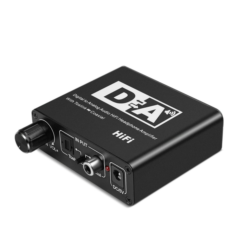 Digital to Analog Converter DAC Converter 192kHz w/ Volume Control Coaxial Optical Toslink to