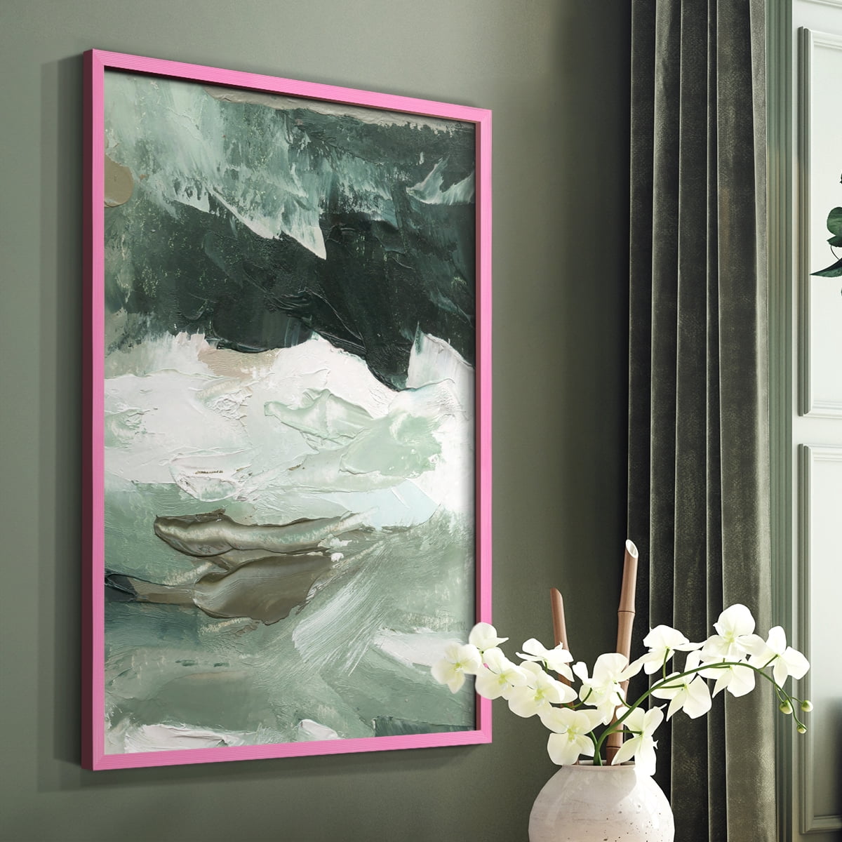 Crashing I Framed Print in Pink Solid Wood Framed Print No Nail Hanging