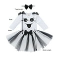 thumbnail image 3 of Infant Baby Girls Halloween Cartoon Round Neck Long-sleeved Romper Bow Skirts Headband Outfits Set Girls Clothing, 3 of 9