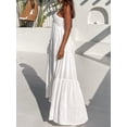 thumbnail image 6 of Yunliwuli Women's Summer Long Dress Solid Color Sleeveless Tiered Pleated Boho Beach Flowy Dress, 6 of 10