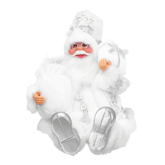FOMIYES Shelf Sitting Figurines Santa Claus Ornaments White 1Pc 11.8x6.7x4.3in