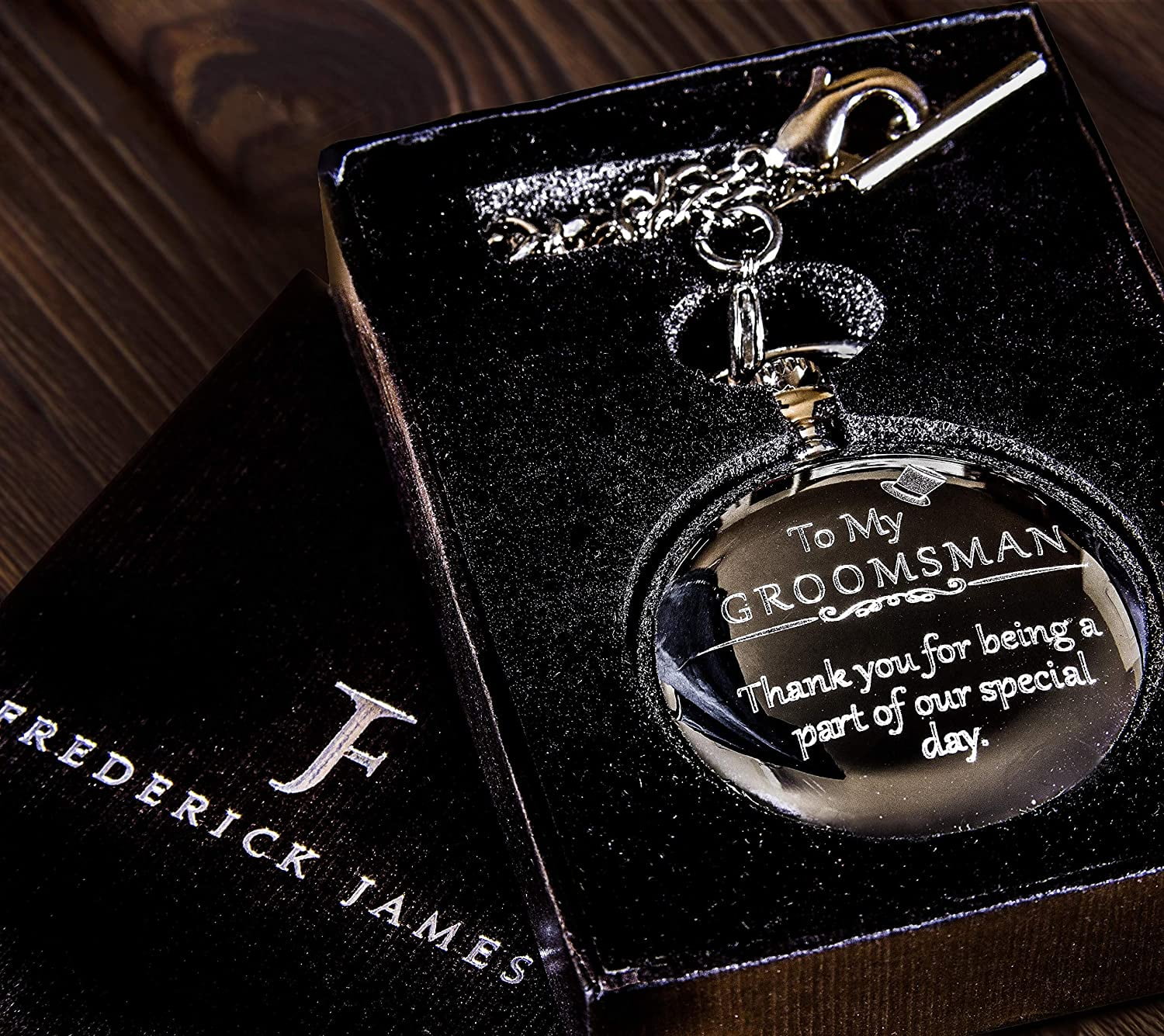 FJ FREDERICK JAMES Groomsmen Gifts for Wedding or Proposal Engraved to My Groomsman Pocket Watch Luxury Wedding Gift Walmart
