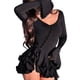 thumbnail image 1 of Vestidos de Invitada de Boda de Larga para Mujer, Sexy, con Escote en V Profundo, Vuelo y Volantes Negro (Borde Negro) S, 1 of 9