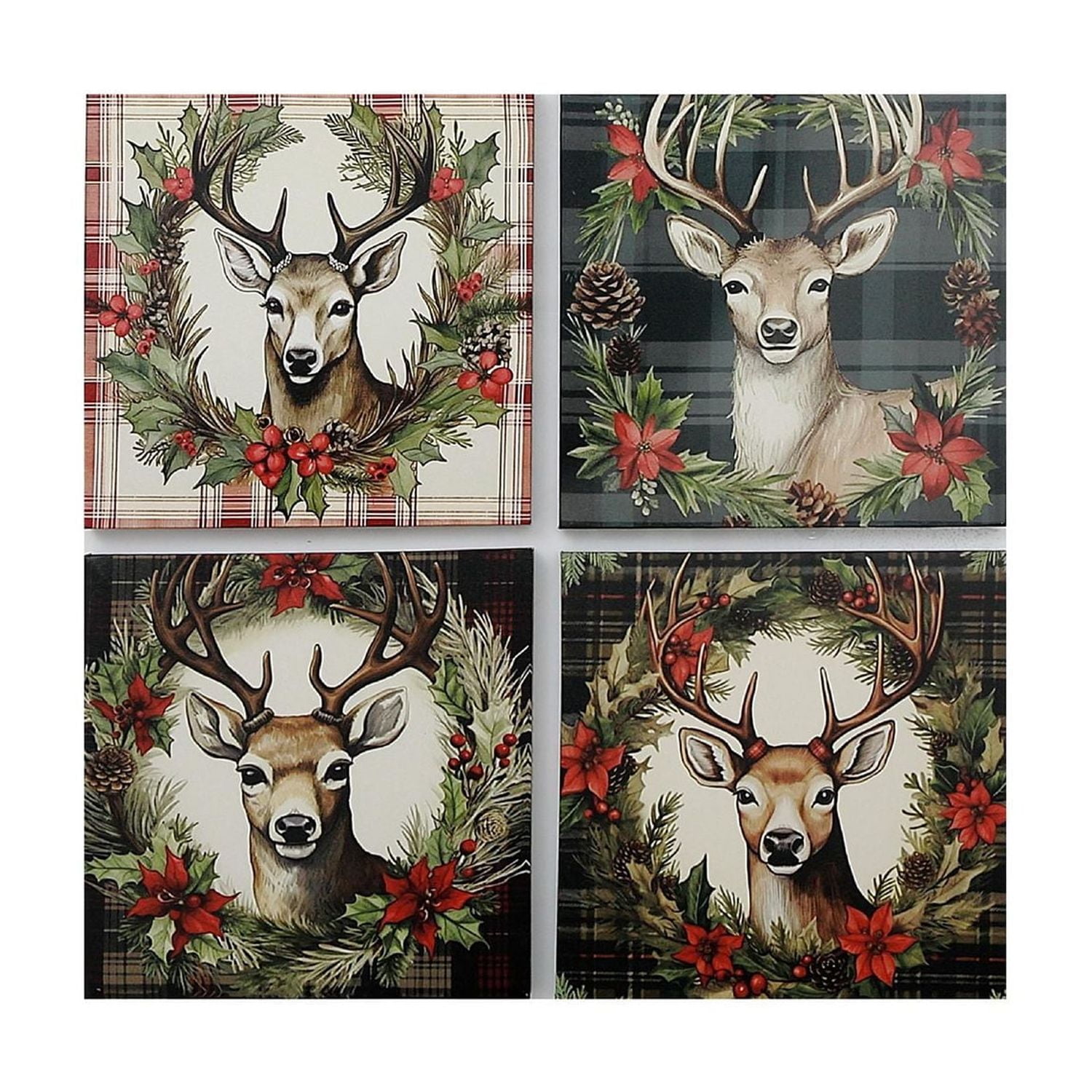 Canvas Wall Art Deer - Set of 4