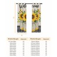 thumbnail image 6 of Fsddascl Sunflowers Blackout Curtains for Bedroom/Living Room, Thermal Insulated Kitchen Curtains, Botanical Floral Leaf Plant Black Plaid Grommet Darkening Window Treatment Drapes 42"x63"x2, 6 of 6