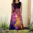thumbnail image 1 of WILLBEST Vestidos Largos Casuales Para Mujer Vestido Informal Con Bolsillo Y Estampado De Cielo Estrellado Para Mujer 1462, 1 of 3