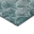 thumbnail image 5 of 9' X 12' Teal Blue Aqua And Gray Abstract Washable Indoor Outdoor Area Rug, 5 of 5