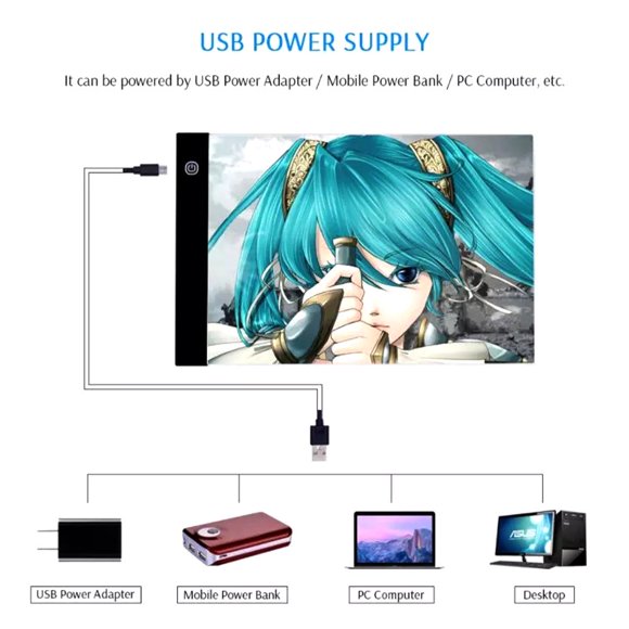 AMERTEER Tracing A4 Led Artcraft Light Pad Artist Tattoo Stencil Board Light Box Tracing Drawing Board Pad Table Tracer Dimmable Brightness Copy Drawing Board
