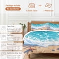 thumbnail image 6 of 3 Piece Ocean Beach Duvet Cover Set Twin Size,Microfiber Comforter/Quilt Cover with Corner Ties and 2 Pillowcases,Coastal Nautical Starfish Shells Sea Waves All Season Bedding with Zipper Closure, 6 of 8
