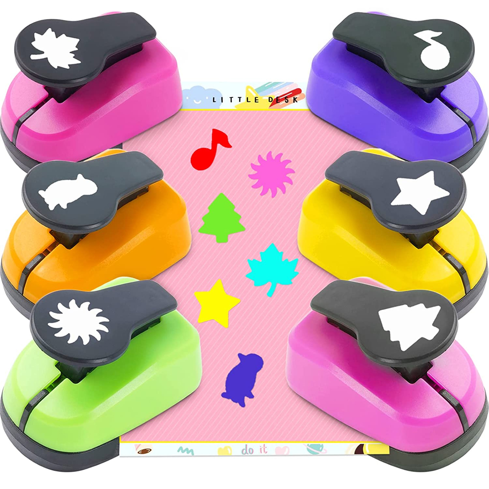 PEACNNG Hole Punches, Punch Shapes, Set of 6 Punches, Star Hole
