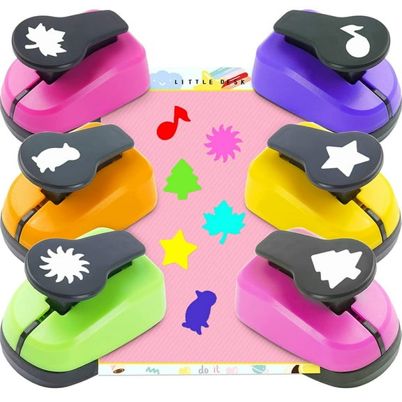 KEINXS Hole Punches, Punch Shapes, Set of 6 Punches, Star Hole Punch, Paper Craft Punches, Shape Hole Punch for scrapbooking supplies