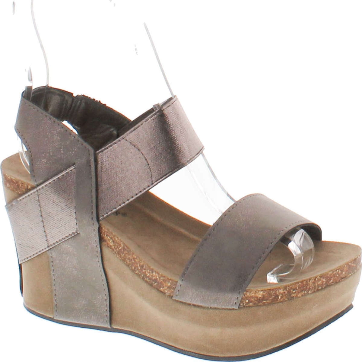 Women's Shoes Pierre Dumas HESTER-1 Platform Wedge Sandals 22608 PEWTER 