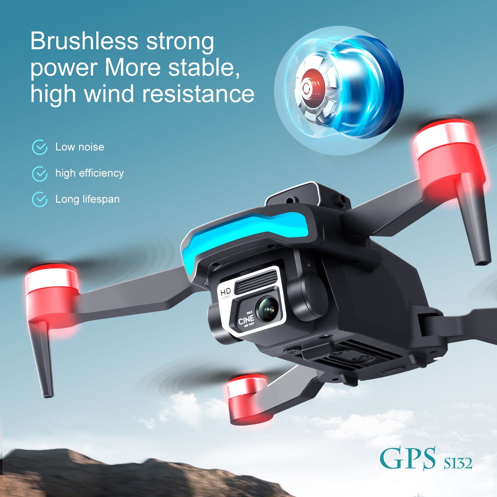 Drone with 4K Camera for Adults, GPS Quadcopter with Brushless Motor, Foldable Design and 20-Minute Flight Time, Includes Carrying Case