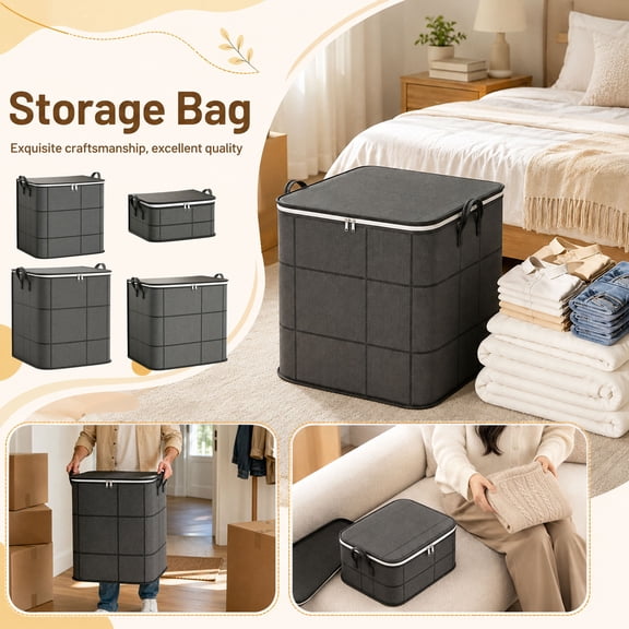 Blanket Storage, Bedding Storage, 180L Extra Large 20X20X28 Inch Foldable Dustproof Storage Box, Closet Organizers and Storage with Reinforced Handles and Secure Dual Zippers,