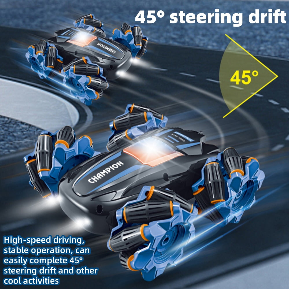 kibhous RC Stunt Car, 360° Spins Remote Control Car, 4WD RC Car with Lights Toy Gift for Boys Girls Kids