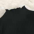 thumbnail image 4 of Odeerbi Toddler Girls Corduroy Outfits Mesh Puff Sleeve Knit Cotton Top + Corduroy Pants Set Black 4-5 Years, 4 of 9