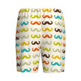 thumbnail image 2 of Haiem Colorful Mustache Men's Pajama Short with Soft Woven Cotton Elastic Waistband Sleep Short-Large, 2 of 9