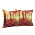 thumbnail image 6 of Ambesonne Fall Throw Pillow Cover 2 Pack, Misty Morning in Forest, 16", Yellow Red, 6 of 6