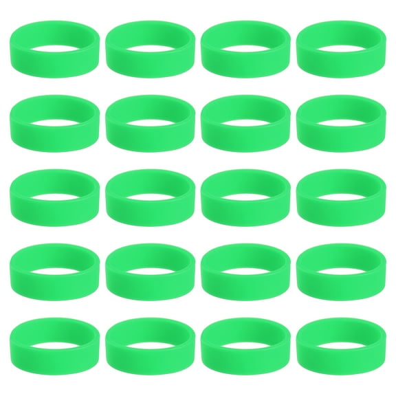 20Pcs Silicone Rubber Bands Non-slip 1.22 Inch Flat for Books, Green