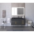 thumbnail image 5 of Nile 48" Black Wood Floating Vanity with Black Top and Gold Trim, 5 of 9