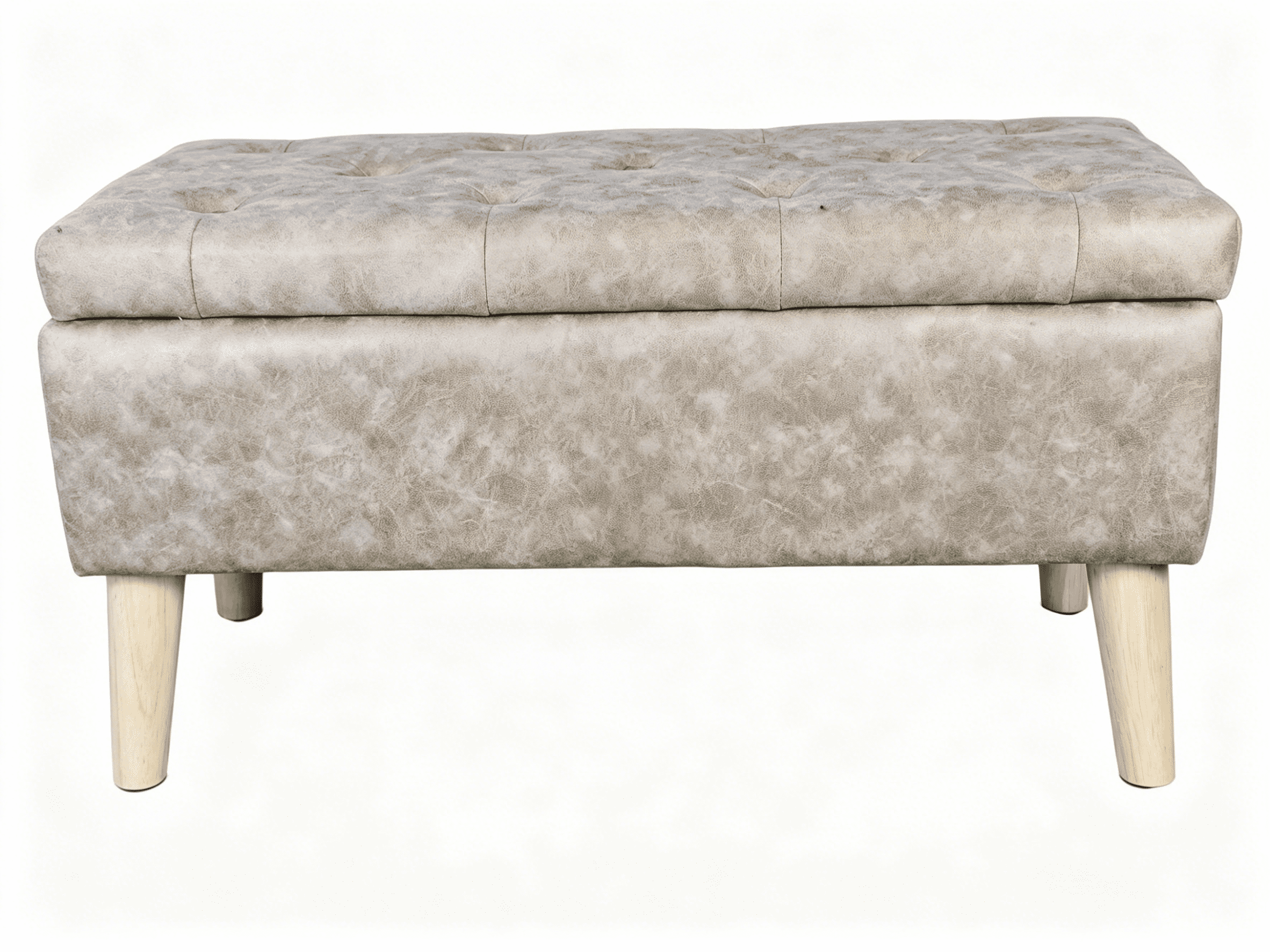 32" Wide Storage Ottoman Bench with Built-in Tray, Square Storage Ottoman for Extra Storage, Upholstered Footrest and End of Bed Bench, Perfect for Living Room, Bedroom, Sitting, Relaxing