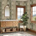 thumbnail image 4 of Peel and Stick Wallpaper Vintage Floral Geometric Olive Green Cream Tones Wall Mural 23.6in x 9.8ft Self Adhesive Removable Wall Paper Renter Friendly Wallpaper for Bedroom Studio Lake House, 4 of 8