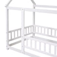 thumbnail image 7 of Twin Size House Bed for Boys and Girl, Wooden Canopy Bed Tent Bed, Playhouse Design Bed Frame with Full-lenth Guardrail, Bedroom Furniture, 79.5”L x 44.8”W x 66.2”H, White, 7 of 7