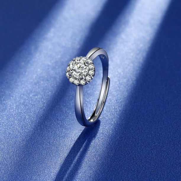 Diseno de encaje Anillo de compromiso de diamantes Puntos de 50 quilates Diamante pequeno Anillo de capullo de flor para mujer Cierre ajustable TUNC Sencillez Walmart en linea