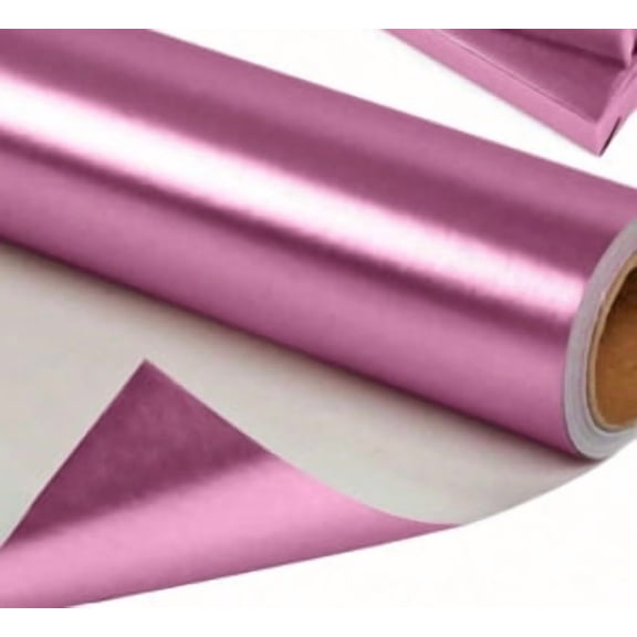 NAMZI 17 Inches X 9.84 Feet Pink Matte Metallic Wrapping Paper, Solid Color for Birthdays, Weddings & DIY Bouquets