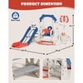 thumbnail image 2 of YUFU 6 In 1 Toddler Slide & Swing Set Indoor Outdoor Use for Kids 1+ with Swing Football Basketball Ring Toss Indoor Outdoor Use, 2 of 9